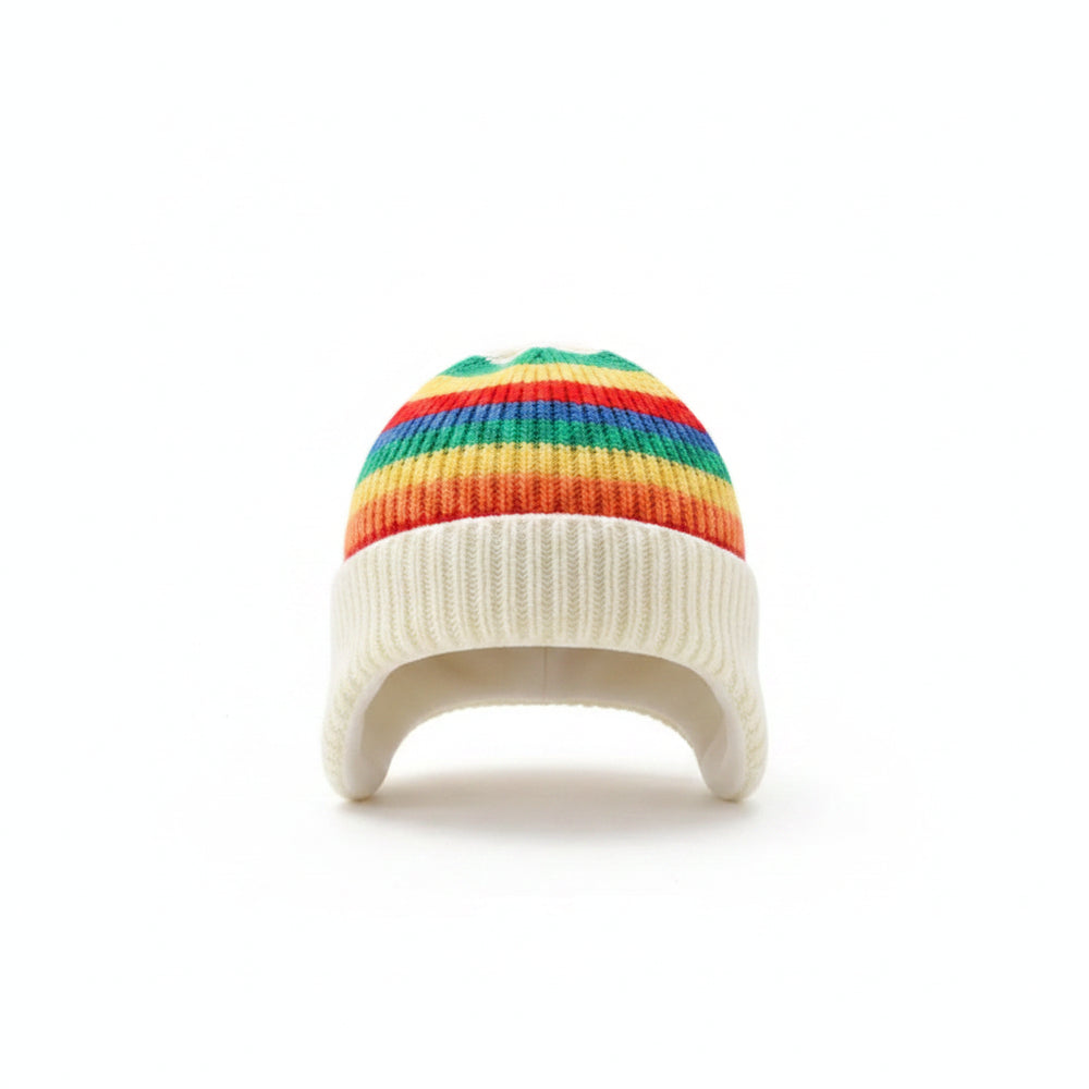 Sterling Rainbow Stripe Beanie™ with Pom Pom