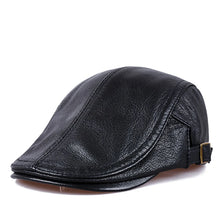 Sterling Calder Sheepskin Leather Flat Cap™   With Adjustable Fit