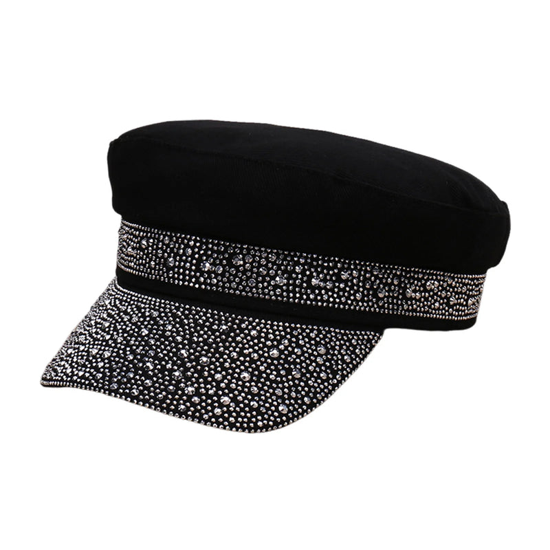 Sterling Rhinestone Flat Top Cap™ One Size Embellished Sun Hat