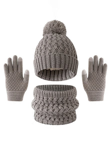 Sterling™  Deluxe Children's Knit Winter Hat Scarf And Gloves Color Block Set