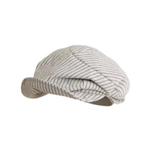 Sterling Brielle Newsboy Cap™ - Striped Cotton Linen