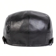 Sterling Solid PU Leather™ Newsboy Cap Adjustable Flat Visor