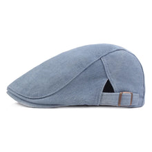 Sterling Raw Demin Cap Raw Denim Flat Cap Brass Buckle