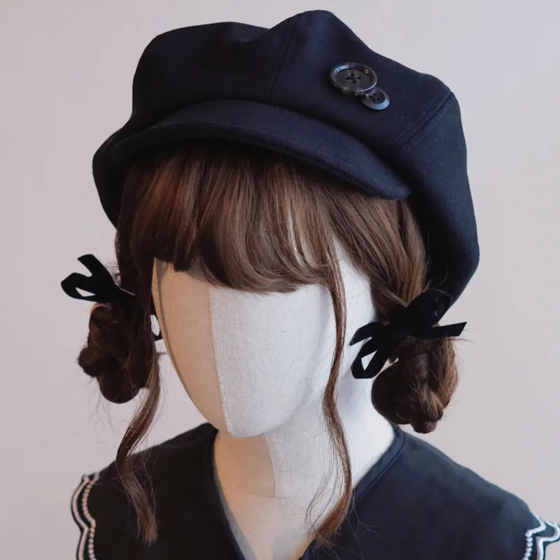 Sterling Cloud Style Beret™ Brown Fabric Newsboy Pumpkin Crown