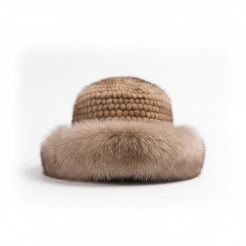 Sterling Norelle Winter Beanie™ - Knitted Mink & Fox Fur