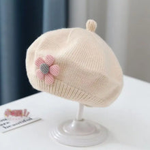Sterling Petalwyn Toddler Beret™  Cotton Knit Flower Detail