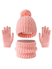 Sterling™  Deluxe Children's Knit Winter Hat Scarf And Gloves Color Block Set