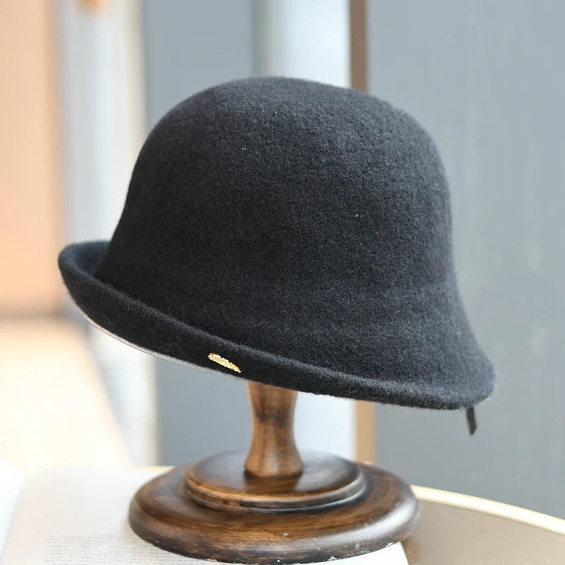 Sterling Aveline Warm Wool Bucket Hat™  With Curled Crown