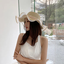 Sterling Straw Hat With Wavy Brim™ And Pearl Details