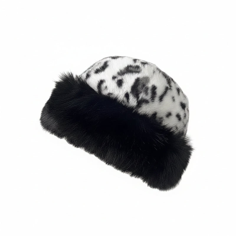 Sterling™ Winter Bucket Hat Faux Fur Leopard Print