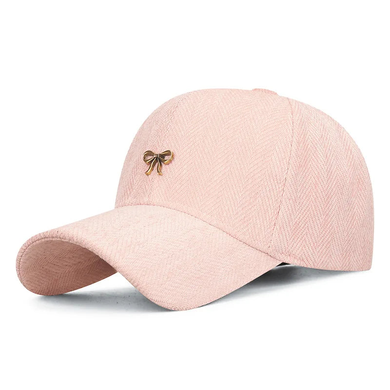 Sterling Woven Baseball Cap With Metal Bow Detail