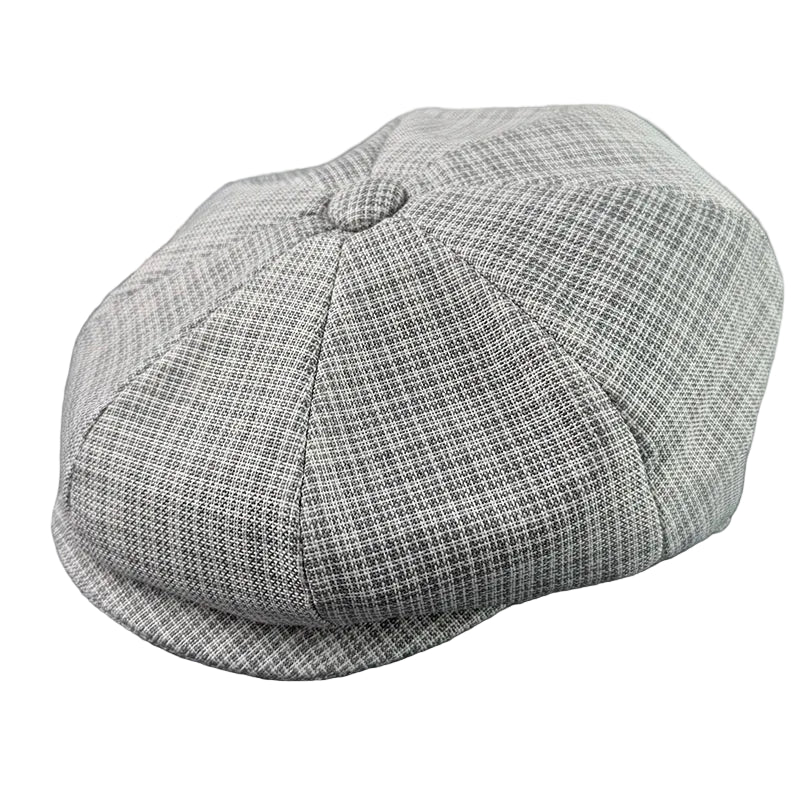 Sterling Aster Breathable Newsboy Cap™ In Flax With Octagonal Crown