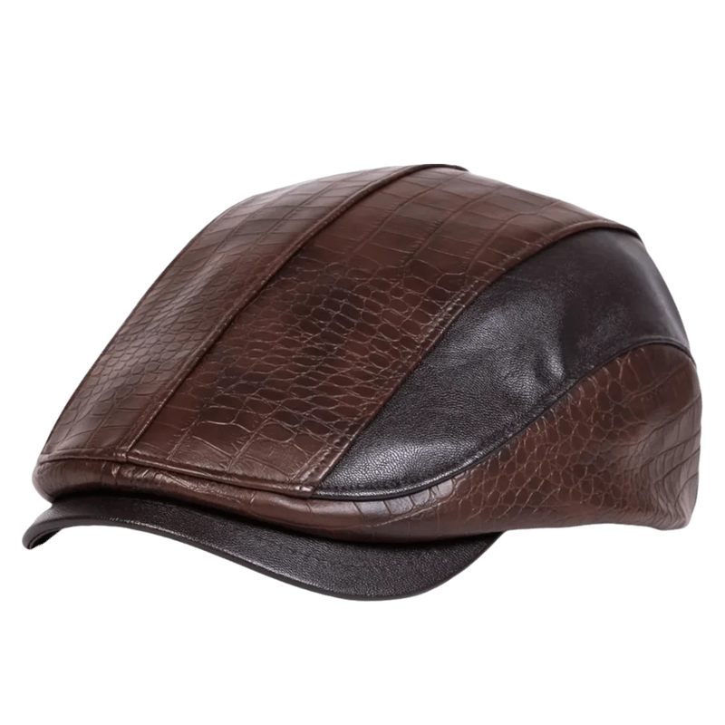 Sterling PU Leather Splicing Flat Cap™ PU Leather Front Brim
