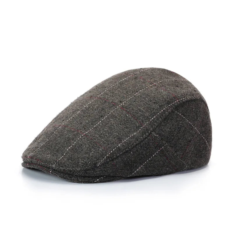 Sterling Alden Flat Cap™  Wool Viscose Blend Adjustable Herringbone