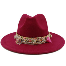 Sterling Fedora Hat™ Bohemian Shell & Tassel Band
