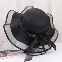 Sterling Straw Hat with Poppy Ribbon™ Wide Brim Woven Bow Detail