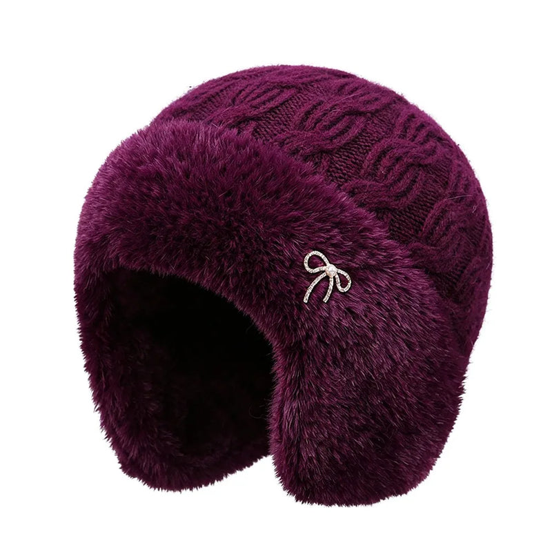 Sterling™ Marlowe Fleece Knit Beret Cap With Plush Ear Flaps