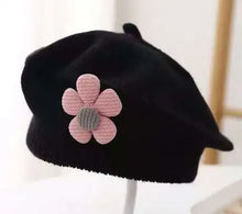 Sterling Petalwyn Toddler Beret™  Cotton Knit Flower Detail