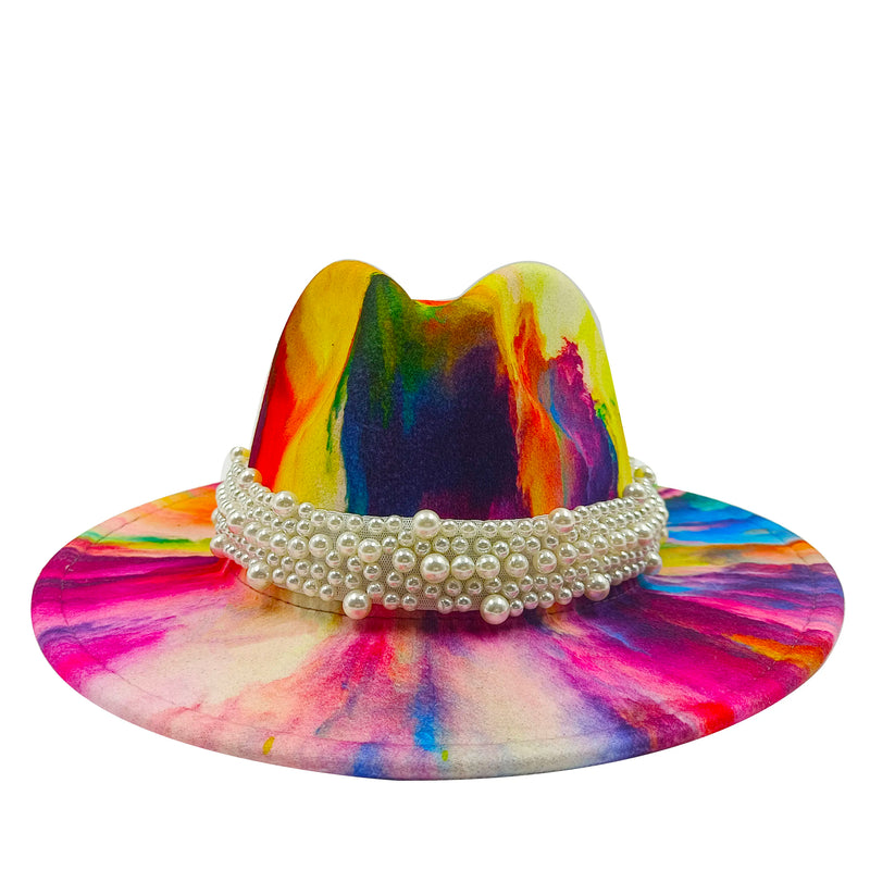 Sterling Fedora Hat™ Modern Psychedelic Pearl Design