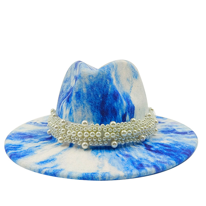 Sterling Fedora Hat™ Modern Psychedelic Pearl Design