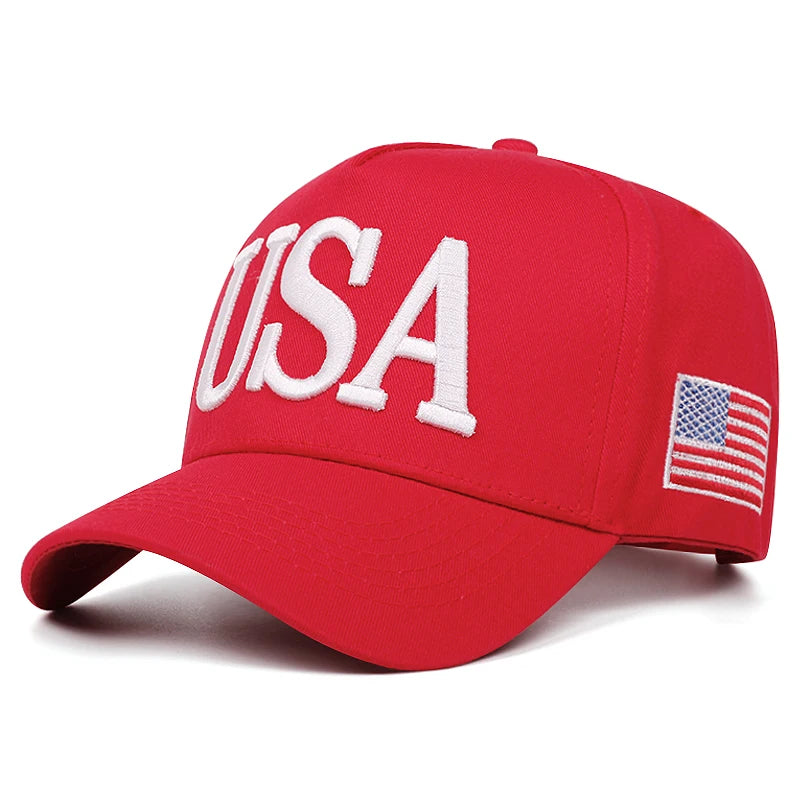Sterling USA Embroidered Baseball Cap™ Fabric Curved Visor