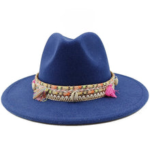 Sterling Fedora Hat™ Bohemian Shell & Tassel Band