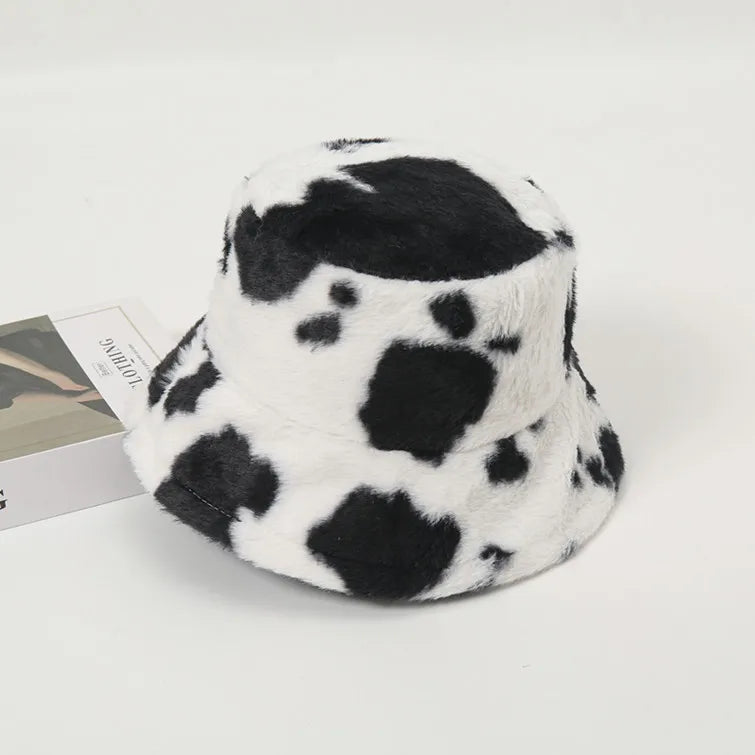 Sterling Mirelle Reversible Corduroy Bucket Hat™  With Cow Print Fleece