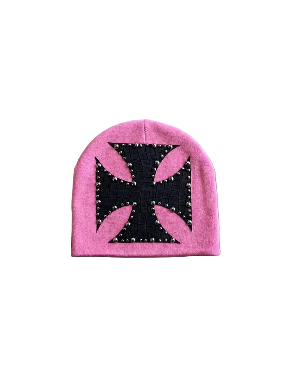 Sterling ™ Nocturne Leather Beret Hat With Rivet Cross Detail