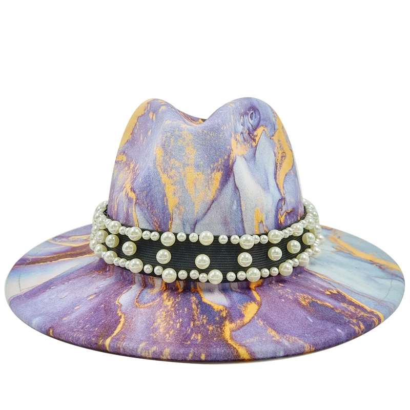 Sterling Fedora Hat™ Modern Psychedelic Pearl Design