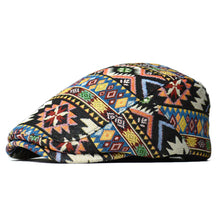 Sterling Reginald™ Vintage Print Flat Cap Woven Pattern Detail