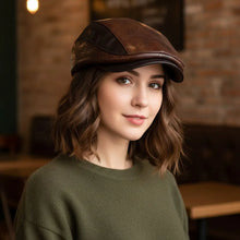 Sterling PU Leather Splicing Flat Cap™ PU Leather Front Brim