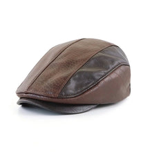 Sterling PU Leather Splicing Flat Cap™ PU Leather Front Brim
