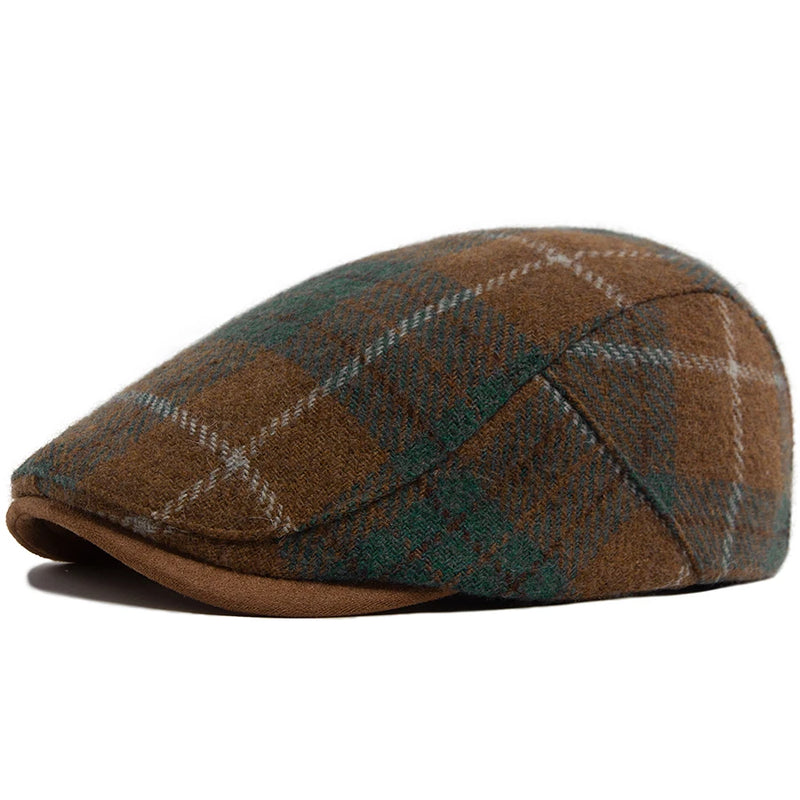 Sterling Winter Wool Color Grid Flat Cap™ Wool Blend Plaid Finish