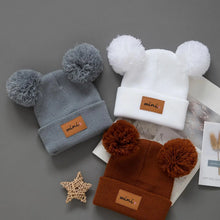 Sterling Nivali Kids Knit Beanie Set With Double Pompoms