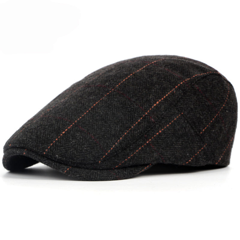 Sterling Retro Newsboy™ Herringbone Grid Flat Cap Red Line