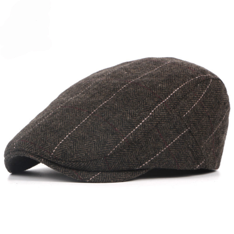 Sterling Retro Newsboy™ Herringbone Grid Flat Cap Red Line