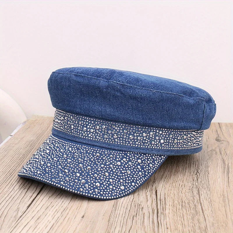 Sterling Flat Top Rhinestone Baseball Cap™ Mesh Back Arc Visor