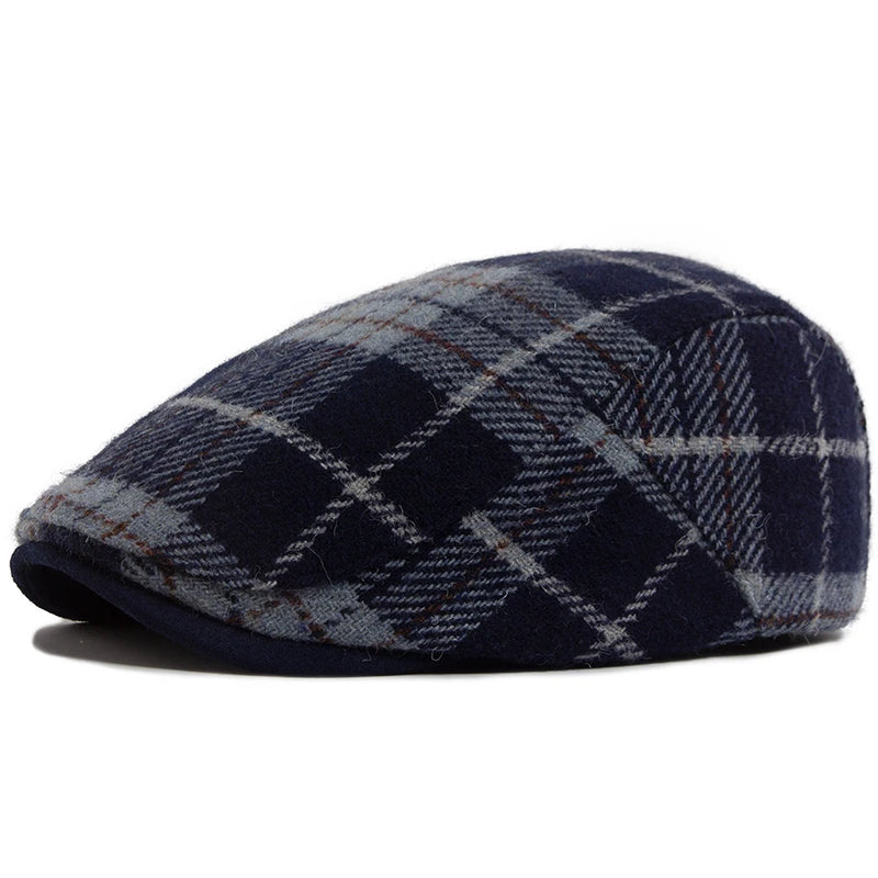 Sterling Winter Wool Color Grid Flat Cap™ Wool Blend Plaid Finish