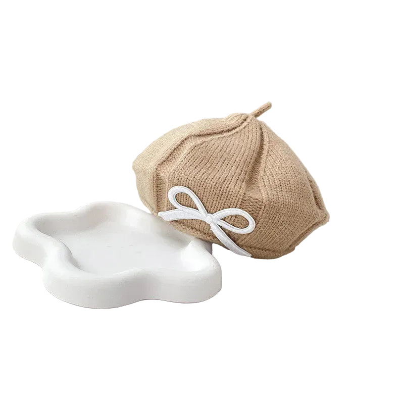 Sterling™ Children Bow Beret Knit Winter Cap With Bow Detail