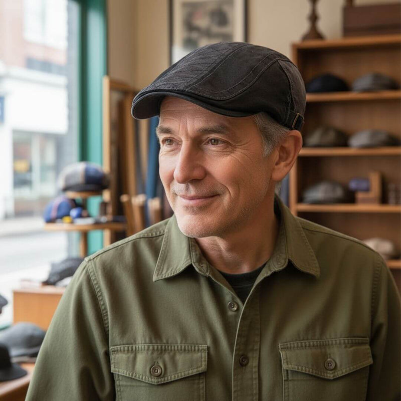 Sterling Colorblock Driving Cap™ Low Crown Fabric Stitch Detail