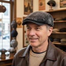 Sterling Washed Denim Flat Cap™ Low Crown Denim Side Mesh