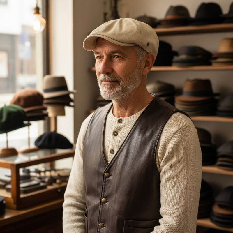 Sterling Brushed Cotton Flat Cap™ Low Crown Soft Brushed Finish