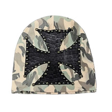 Sterling™ Nocturne Leather Look Brimless Dome Cap With Rivet Cross Detail