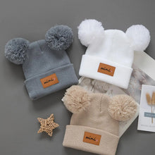 Sterling Nivali Kids Knit Beanie Set With Double Pompoms