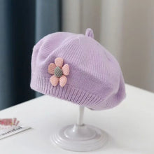 Sterling Petalwyn Toddler Beret™  Cotton Knit Flower Detail