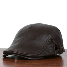Sterling Calder Sheepskin Leather Flat Cap™   With Adjustable Fit