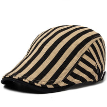 Sterling Vintage Stripes Plaid Flat Cap™ Cotton Linen Lightweight Visor