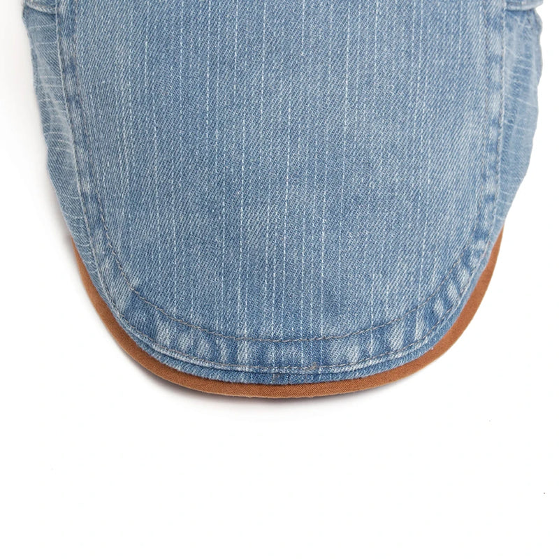 Sterling Denim Cotton Newsboy Cap™ Patchwork Brown Beret