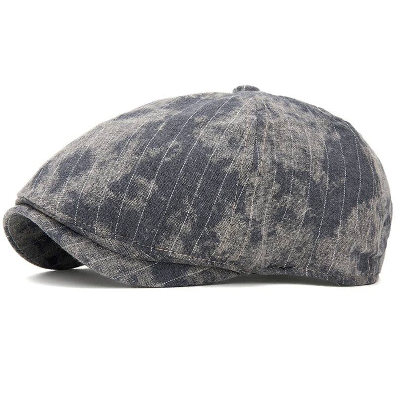 Sterling Striped Cotton Flat Cap™ Adjustable Side Buckle