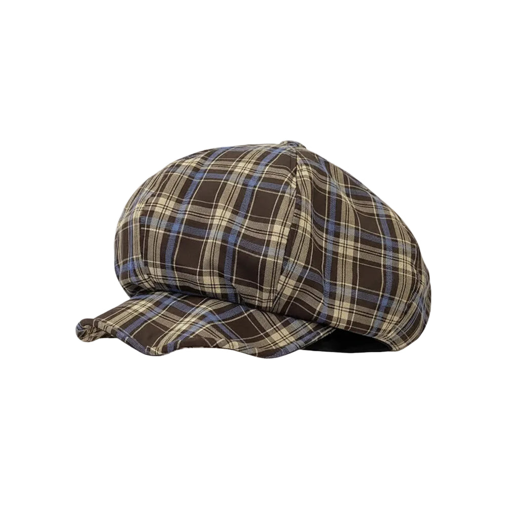 Sterling Korean Retro Newsboy Cap™ Plaid Denim Soft Octagonal Crown